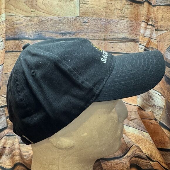 SAGE RIDER Hat Cap Black Adjustable Strapback Golf Sun Logo - Picture 2 of 7